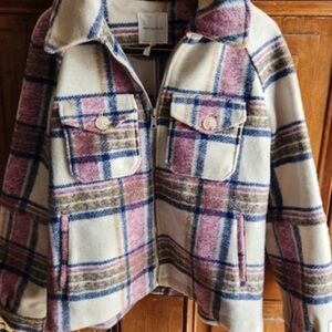 Avec Les Filles Plaid Utility Jacket in Pink and Blue